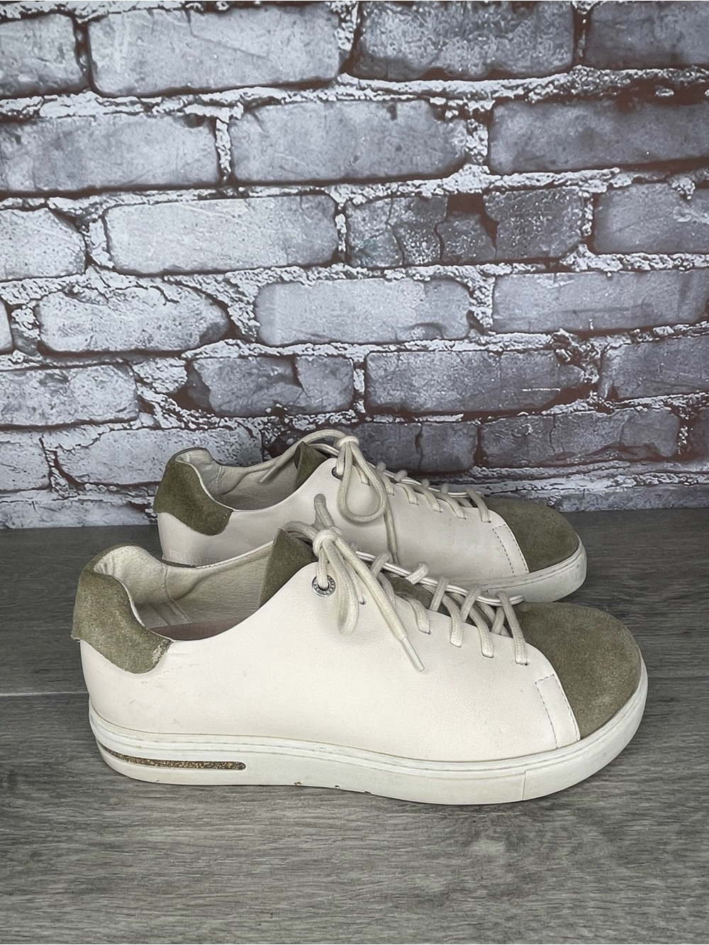 Birkenstock Bend Low Decon Pop Ivory Leather Brown sneakers women sz 39EU/8.5M
